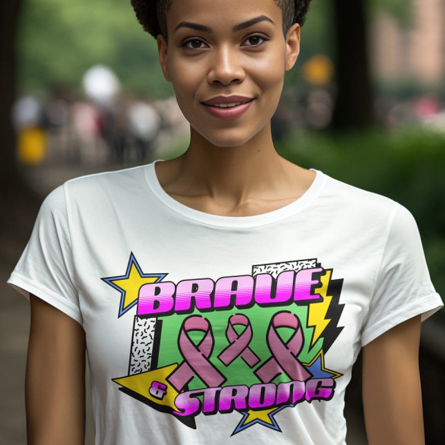 Denken Sie an rosa Krebsbewusstsein (Retro 90er Ja T-Shirt (Von Creator hochgeladen)