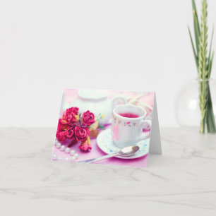 Denken Sie an rosa Tee Karte