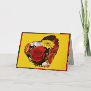 Denken Sie an Rose Bouquet Herz Vorlage