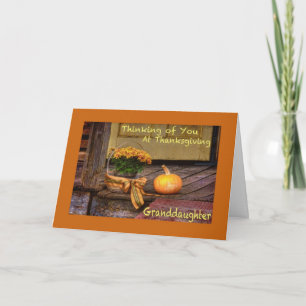 Denken Sie an Sie bei der Erntedank Grandtochter C Feiertagskarte
