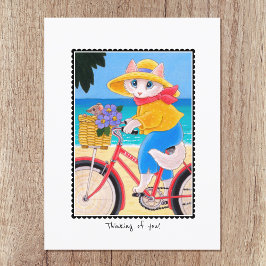 "Denken Sie an Sie" Cat & Mouse Fahrrad individuel Postkarte