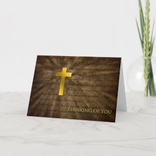 Denken Sie an Sie - Christliches Gold Cross - Dankeskarte