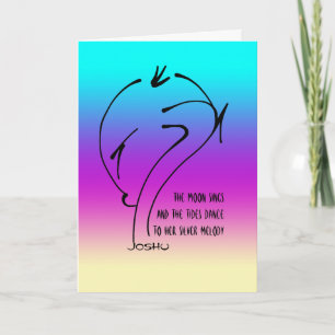 Denken Sie an Sie - der Mond steigt, die Flut tanz Feiertagskarte