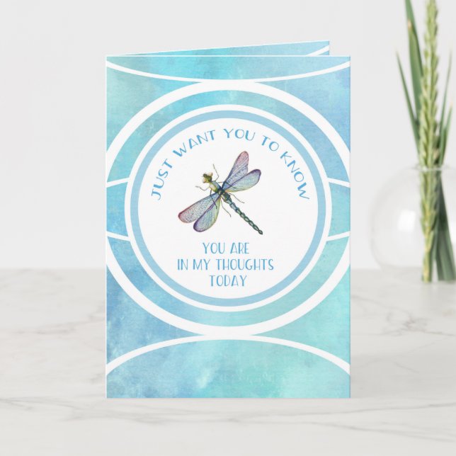 Denken Sie an Sie Dragonfly Karte (Vorderseite)