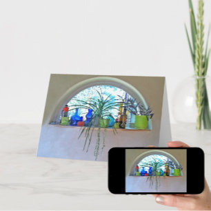 Denken Sie an Sie farbenfrohe Flaschen Fenster Was Karte