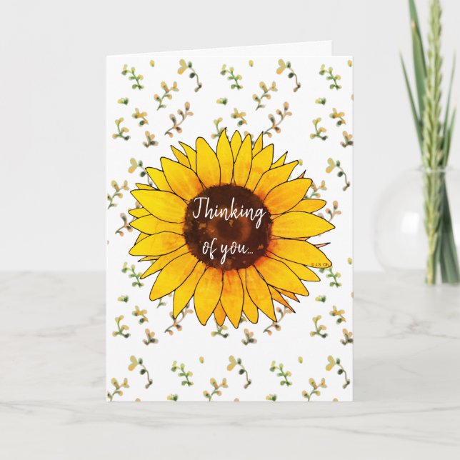 Denken Sie an Sie (floral) Karte (Vorderseite)