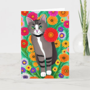 Denken Sie an Sie   Freundschaft Whimsical Cat Karte