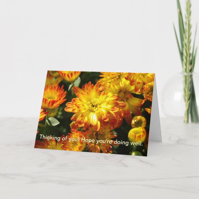 Denken Sie an Sie! Ich hoffe, es geht dir gut. Karte (Vorderseite)