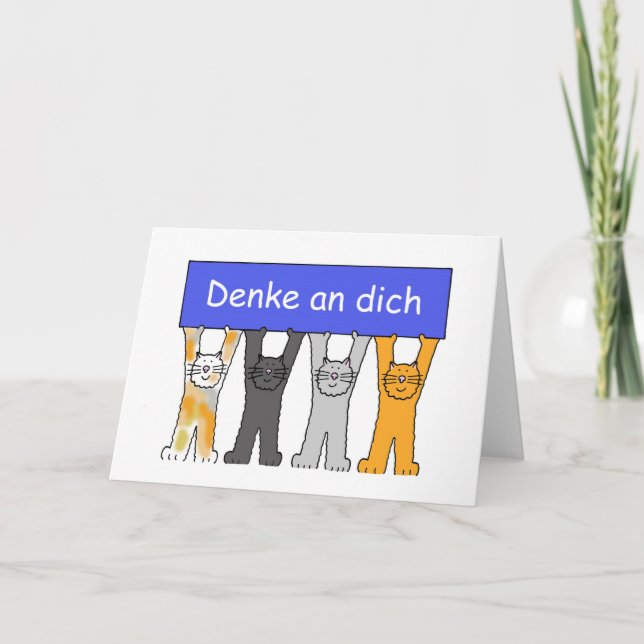 Denken Sie an Sie in deutschen Katzen Karte (Vorderseite)