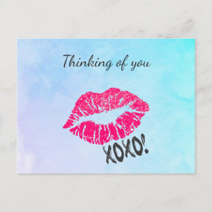 Denken Sie an Sie Kissy Lips Postkarte