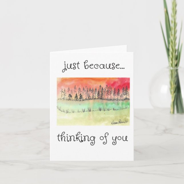 Denken Sie an Sie, künstlerische Malerei Sonnenunt Karte (Vorderseite)