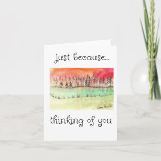 Denken Sie an Sie, künstlerische Malerei Sonnenunt Karte