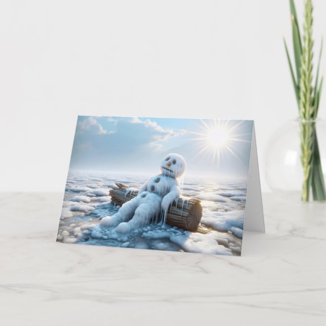 Denken Sie an Sie Melting Snowman Karte (Vorderseite)