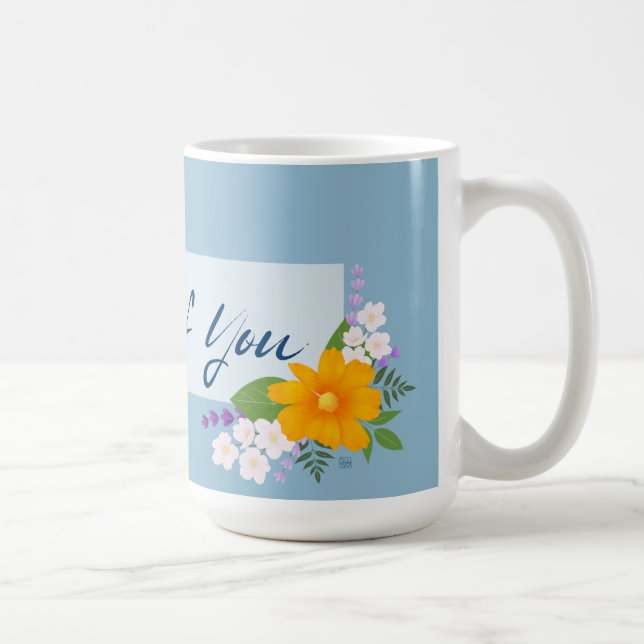 Denken Sie an Sie mit Support Bouquet Kaffeetasse (Rechts)