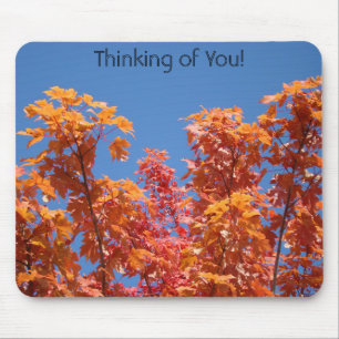 Denken Sie an Sie! Mousepad Fall Tree Blätter Sky