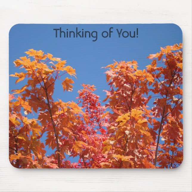 Denken Sie an Sie! Mousepad Fall Tree Blätter Sky (Vorne)