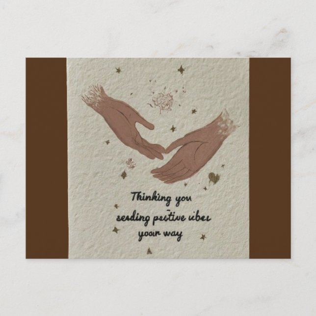 "Denken Sie an Sie - Positive Vibes Your Way" Postkarte (Vorderseite)