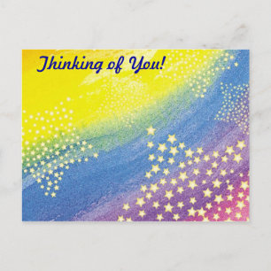 Denken Sie an Sie! Rainbow & Stars Postkarte