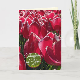 Denken Sie an Sie Red Tulips Blume Grüße Karte