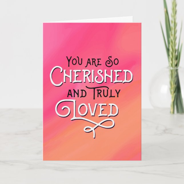 Denken Sie an Sie - Sie sind gepflegt und geliebt Dankeskarte (Vorderseite)