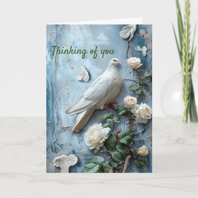 Denken Sie an Sie - Taube Anteilnahme Karte (Vorderseite)