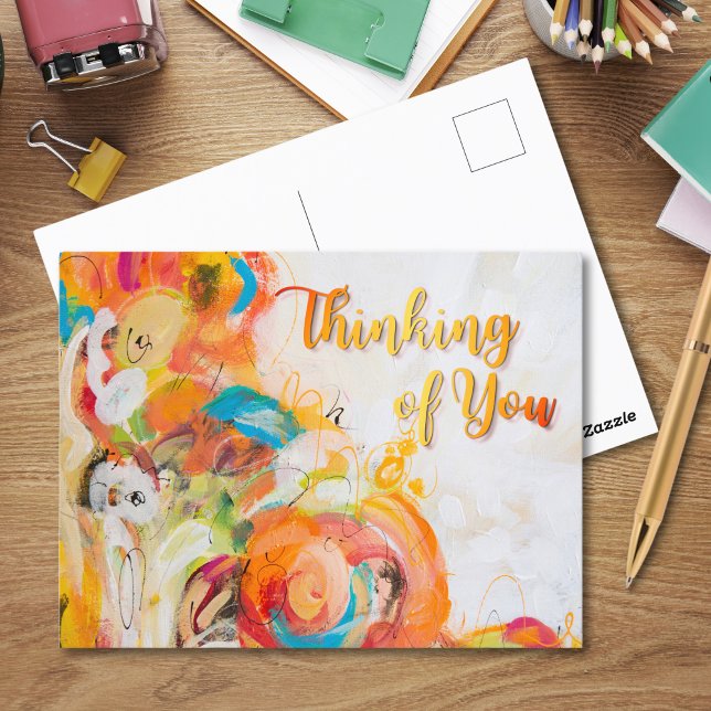 Denken Sie an Sie Vibrant Abstrakt Postkarte (Von Creator hochgeladen)