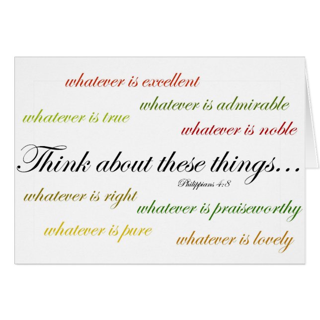 Denken Sie an solche Sachen… Philippians-4:8 (Vorderseite (Horizontal))