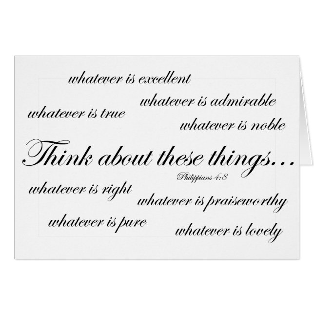 Denken Sie an solche Sachen. Philippians-4:8 (Vorderseite (Horizontal))