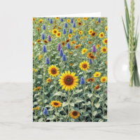 Denken Sie an Sonnenblumen und Wildblume Feld