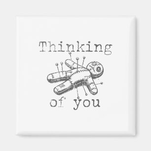 Denken Sie an Voodoo Doll Funny Halloween 2024 Magnet