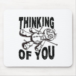 Denken Sie an Voodoo Doll Funny Halloween 2024 Mousepad