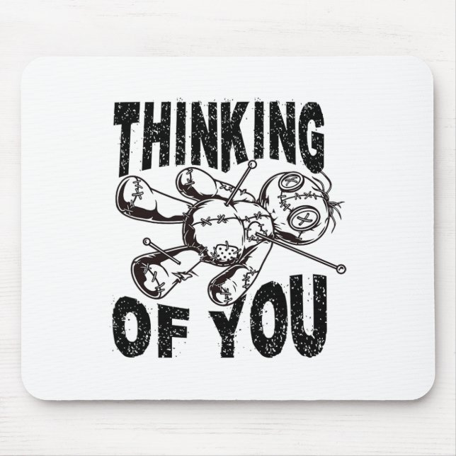 Denken Sie an Voodoo Doll Funny Halloween 2024 Mousepad (Vorne)