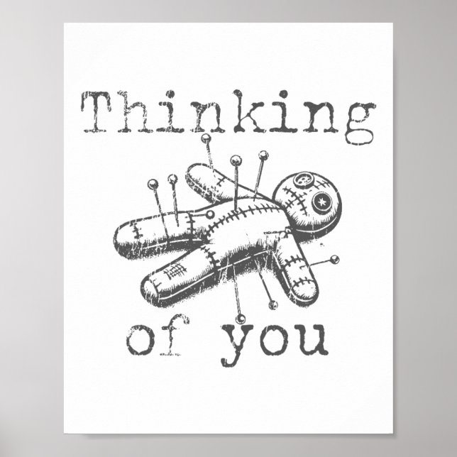 Denken Sie an Voodoo Doll Funny Halloween 2024 Poster (Vorne)