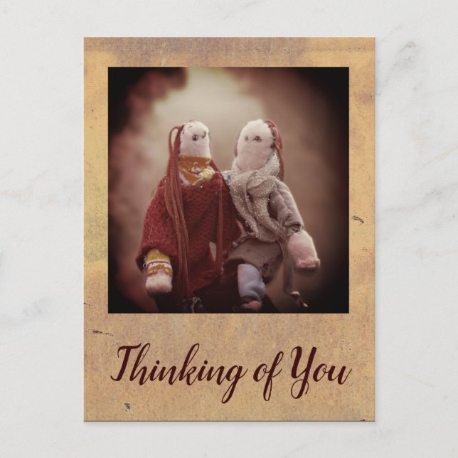 Denken Sie an zwei Rag Dolls Pals Postkarte (Vorderseite)