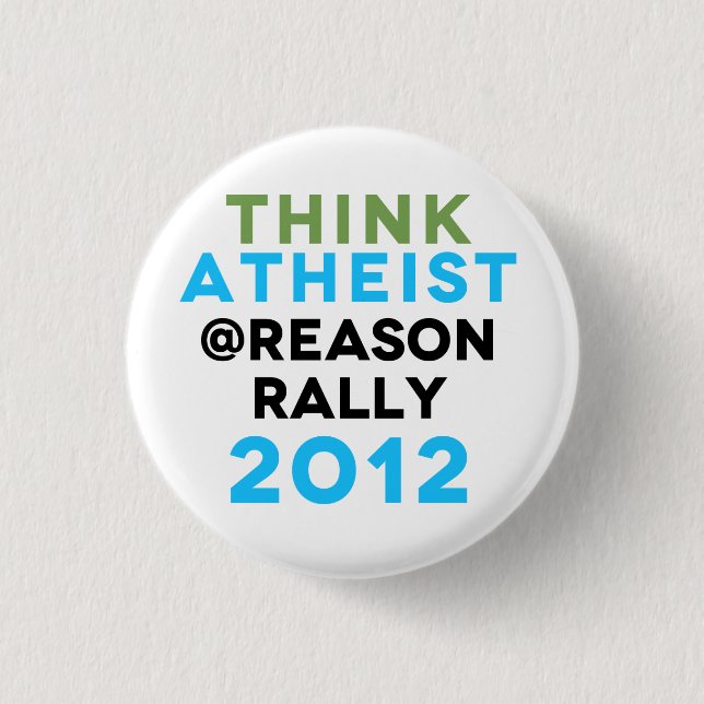 Denken Sie atheistischen @Reason Button (Vorderseite)