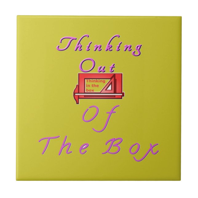 Denken Sie aus der Schachtel. Fliese (Vorderseite)