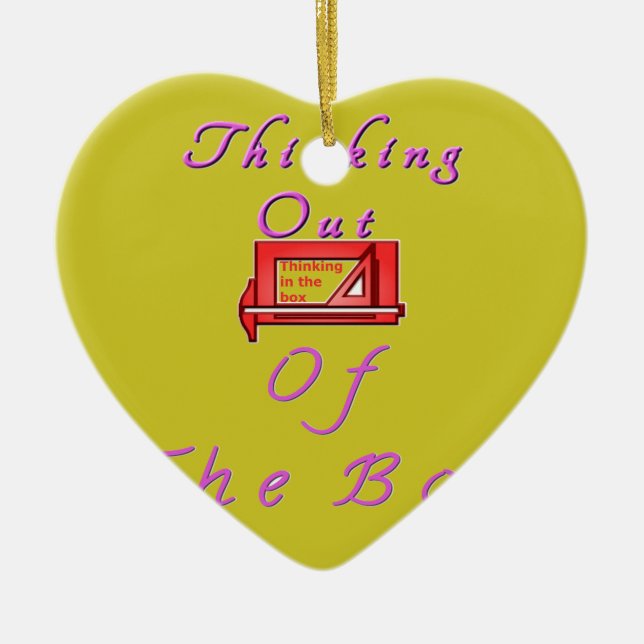 Denken Sie aus der Schachtel. Keramik Ornament (Vorne)