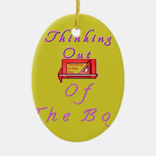 Denken Sie aus der Schachtel. Keramik Ornament