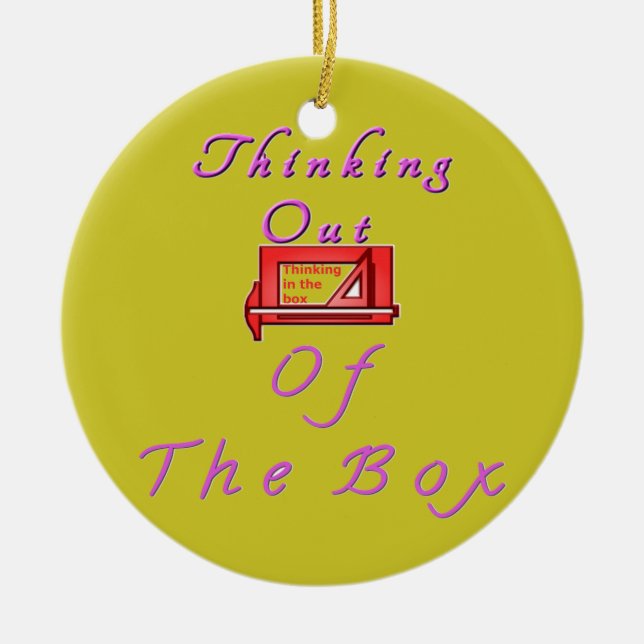 Denken Sie aus der Schachtel. Keramikornament (Vorne)
