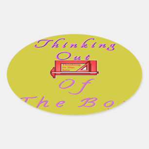 Denken Sie aus der Schachtel. Ovaler Aufkleber