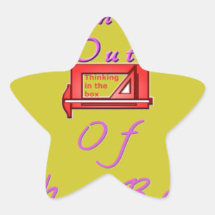 Denken Sie aus der Schachtel. Stern-Aufkleber