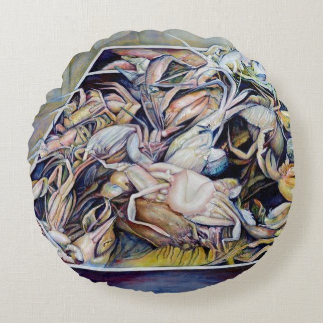 Denken Sie außerhalb der Box, Singapur Rundes Kissen (Vorderseite)