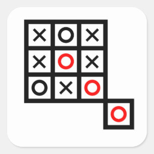 denken Sie außerhalb der Box Tac Toe extra clev cl Quadratischer Aufkleber