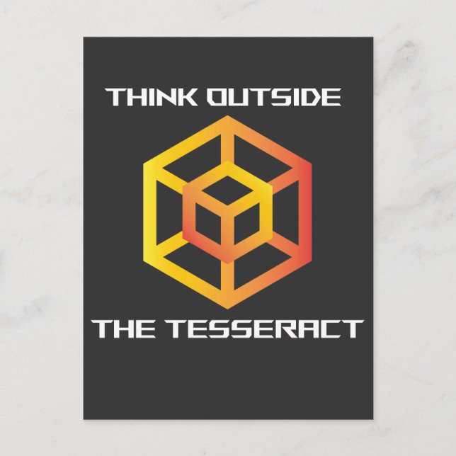 Denken Sie außerhalb der Tesseract Mathematik Geom Postkarte (Vorderseite)