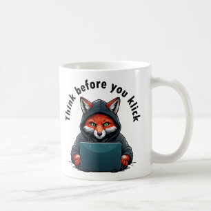 Denken Sie bevor Sie klicken - Cyber-Sicherheit Kaffeetasse
