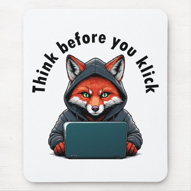 Denken Sie bevor Sie klicken - Cyber-Sicherheit Mousepad (Vorne)