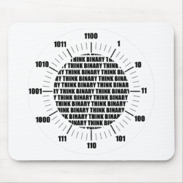 Denken Sie binäre Uhr (Geek-Spaß) Mousepad