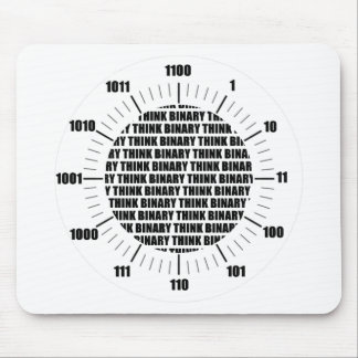 Denken Sie binäre Uhr (Geek-Spaß) Mousepad