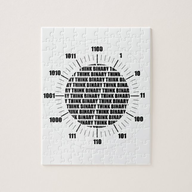 Denken Sie binäre Uhr (Geek-Spaß) Puzzle (Vertikal)