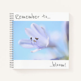 Denken Sie daran, Blue Lila Blume Notebook zu blüh Notizbuch